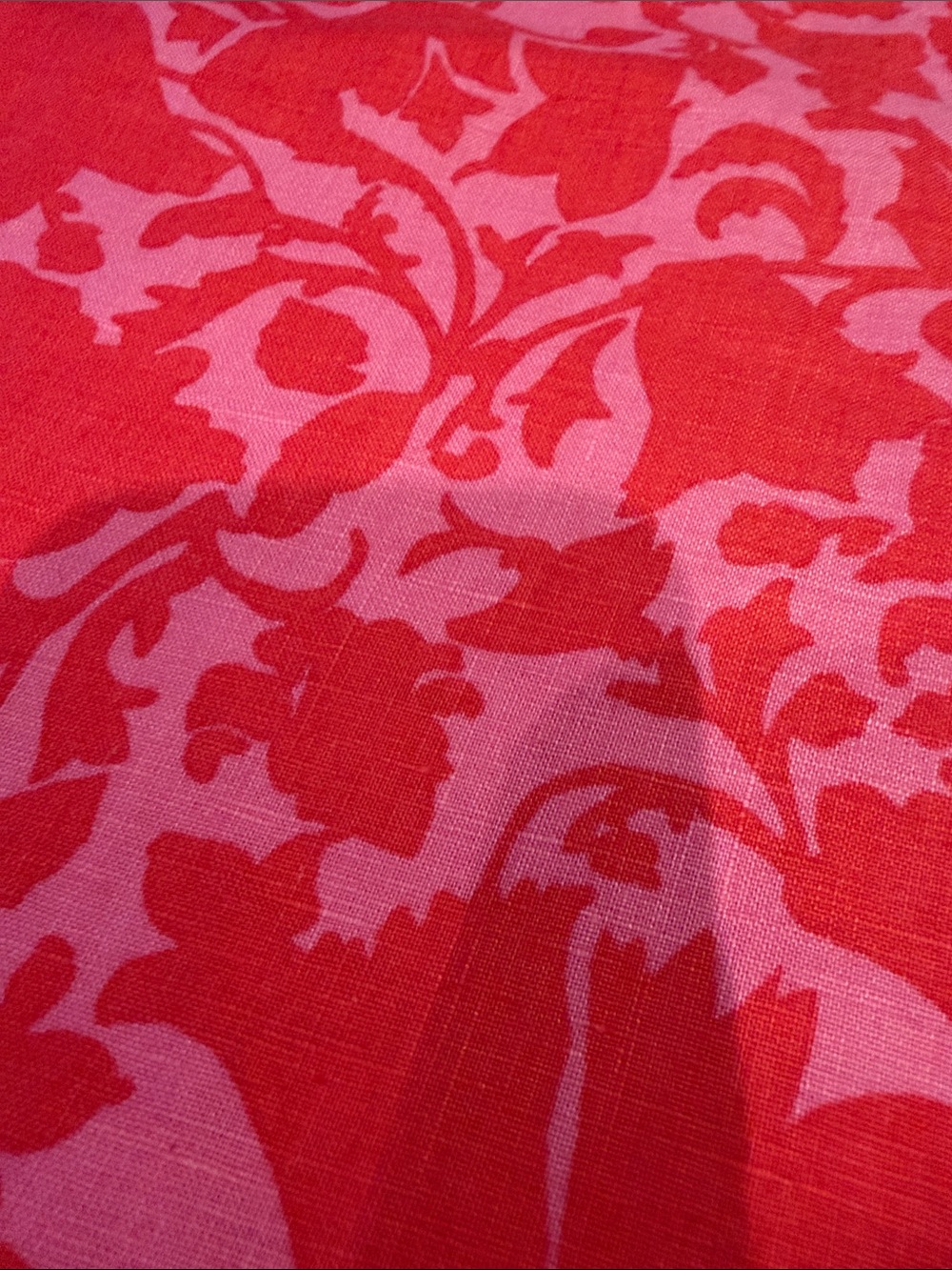 Pink and Orange/Red Floral Print Linen Pants Sigrid Olsen size 16